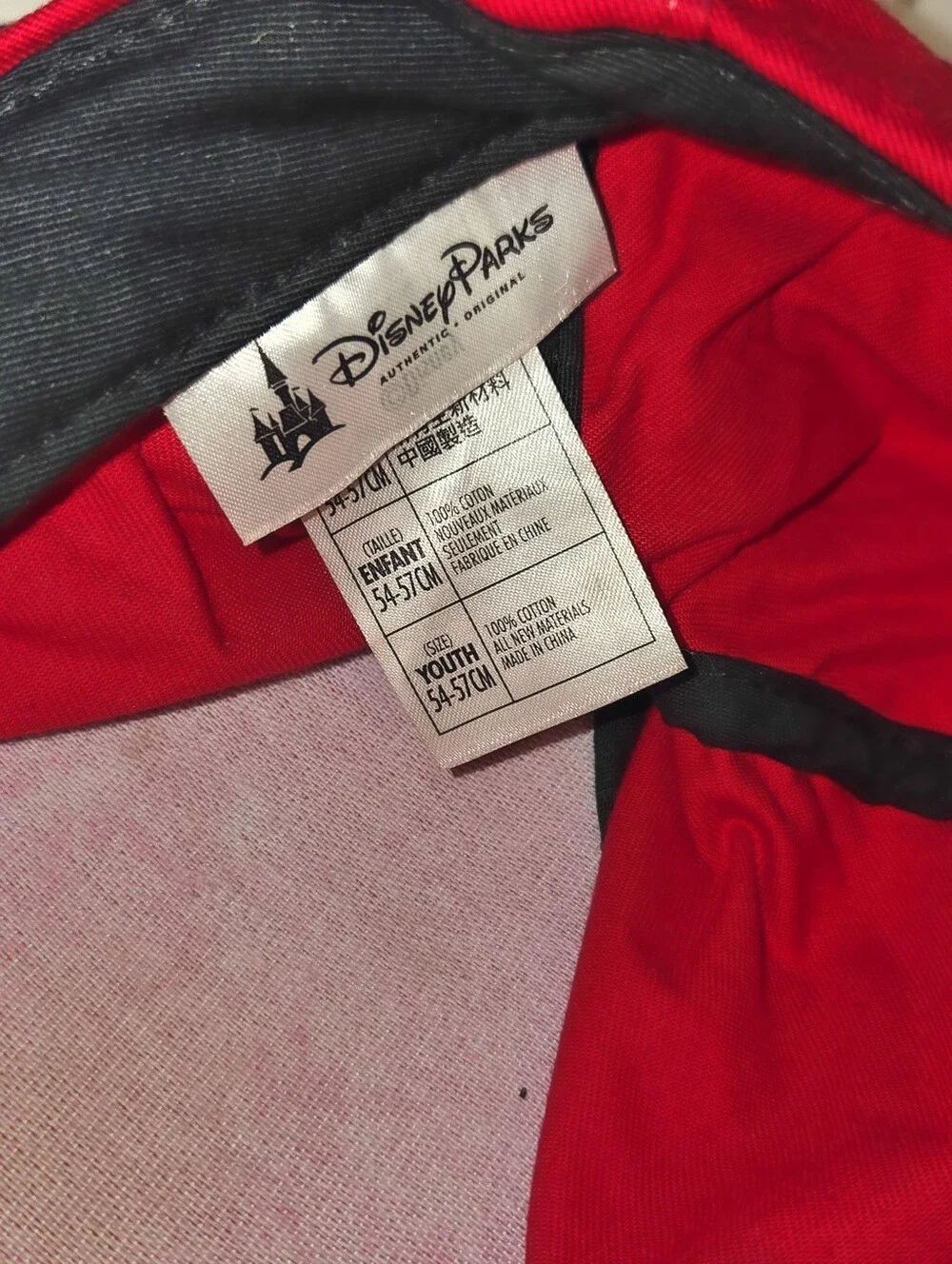 Disney Parks Mickey Mouse Ears Youth Snapback Hat Red Yellow Character Cap